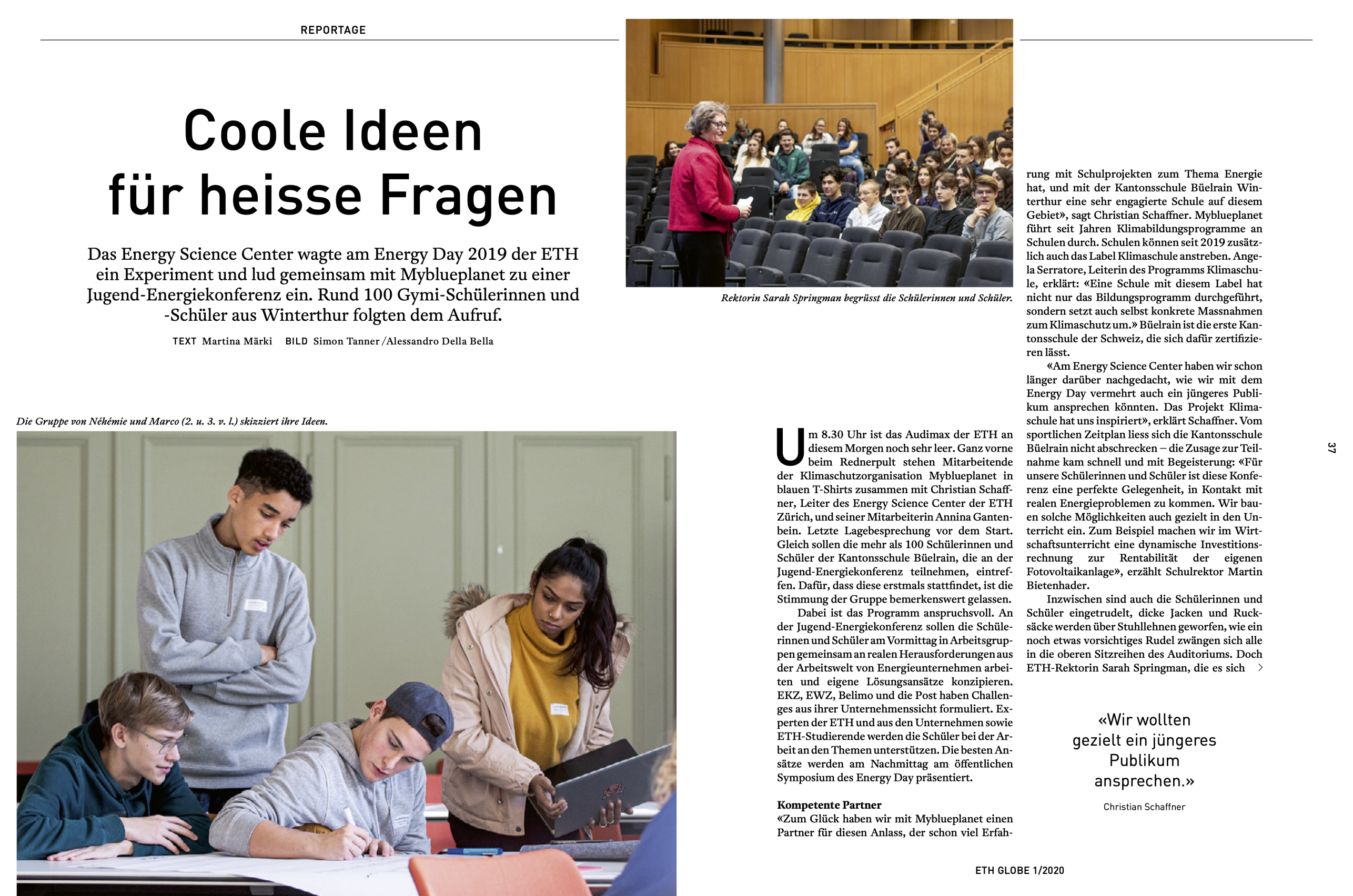 Jugend-Energiekonferenz in ETH Globe